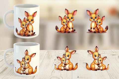 Mug Wrap Kangaroo Mother's Day Sublimation artnoy 