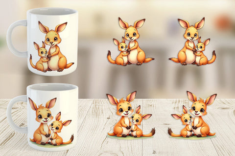 Mug Wrap Kangaroo Mother's Day Sublimation artnoy 