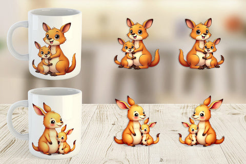 Mug Wrap Kangaroo Mother's Day Sublimation artnoy 