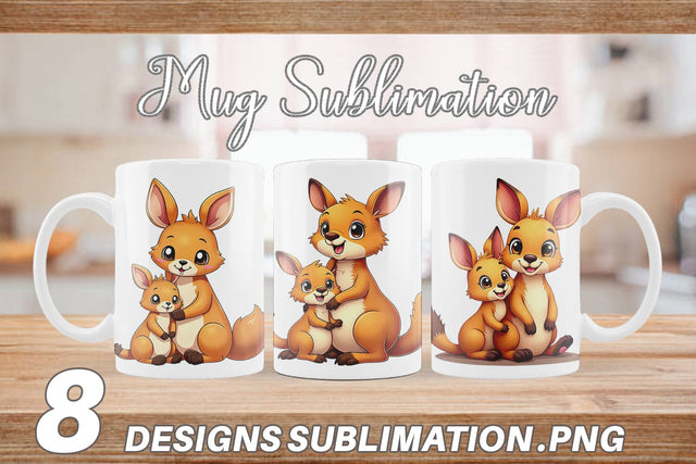 Mug Wrap Kangaroo Mother's Day Sublimation artnoy 