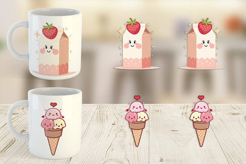 Mug Wrap Kawaii Food Sips Sublimation artnoy 