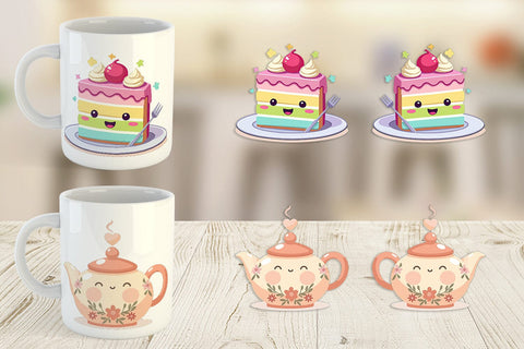Mug Wrap Kawaii Food Sips Sublimation artnoy 