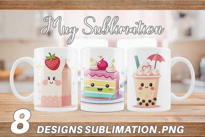 Mug Wrap Kawaii Food Sips Sublimation artnoy 