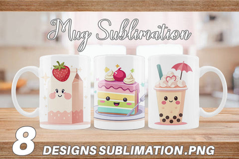 Mug Wrap Kawaii Food Sips Sublimation artnoy 