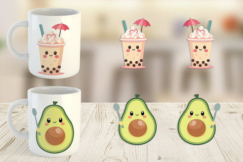 Mug Wrap Kawaii Food Sips Sublimation artnoy 