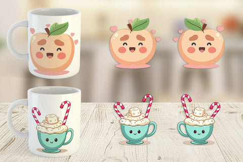 Mug Wrap Kawaii Food Sips Sublimation artnoy 