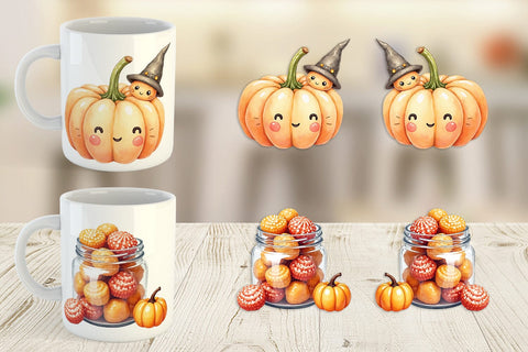 Mug Wrap Kawaii Halloween Sweets Sublimation artnoy 