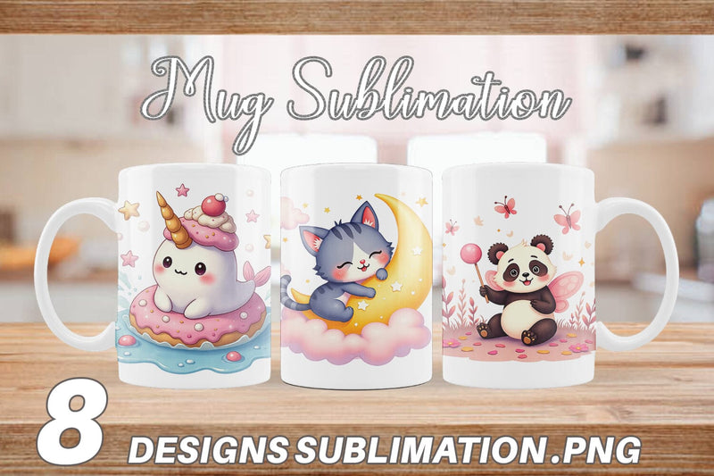 Mug Wrap Kawaii Magic Critters Sublimation artnoy 