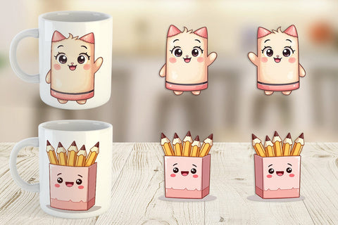 Mug Wrap Kawaii Stationery Sublimation artnoy 