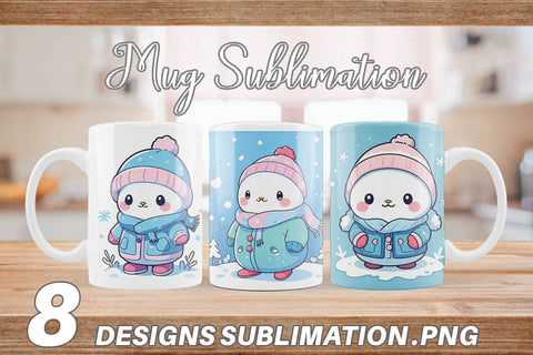 Mug Wrap Kawaii Winter Sublimation artnoy 