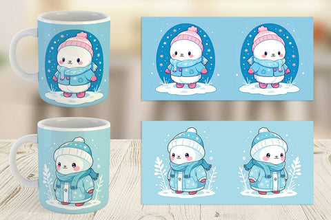 Mug Wrap Kawaii Winter Sublimation artnoy 