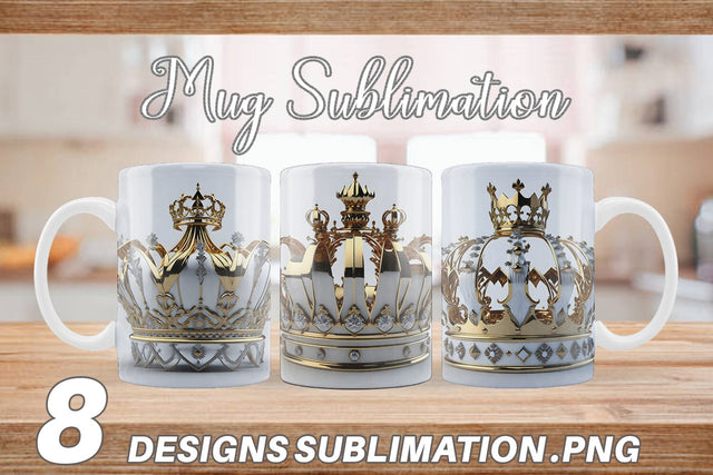 Mug Wrap King Crown Gold Sublimation artnoy 