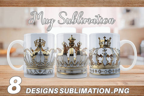 Mug Wrap King Crown Gold Sublimation artnoy 