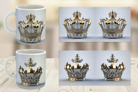 Mug Wrap King Crown Gold Sublimation artnoy 