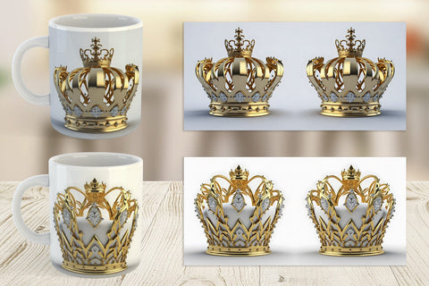 Mug Wrap King Crown Gold Sublimation artnoy 