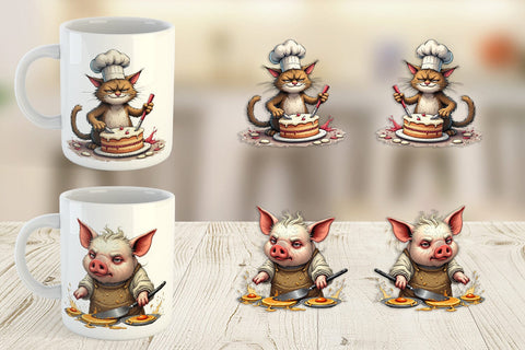 Mug Wrap Kitchen Chaos Critter Sublimation artnoy 