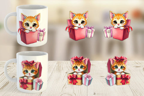 Mug Wrap Kitten Gift Sublimation artnoy 