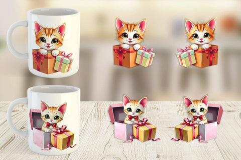 Mug Wrap Kitten Gift Sublimation artnoy 
