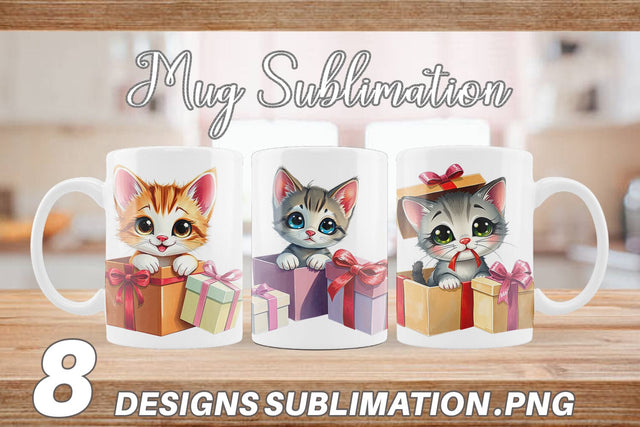Mug Wrap Kitten Gift Sublimation artnoy 