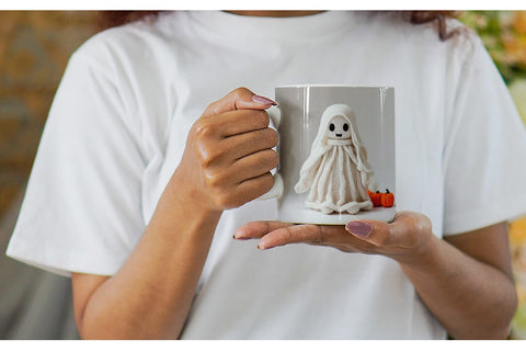 Mug Wrap Knitted Ghost Halloween Sublimation artnoy 
