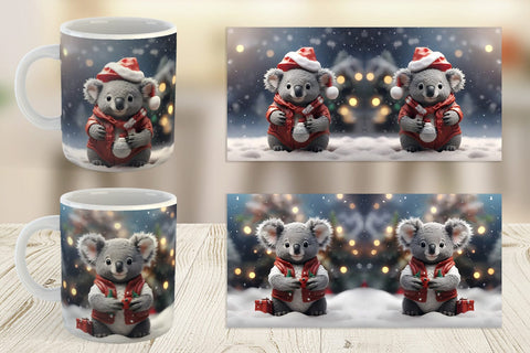 Mug Wrap Koala Christmas Sublimation artnoy 