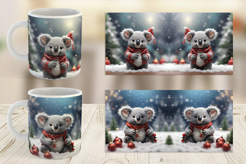 Mug Wrap Koala Christmas Sublimation artnoy 