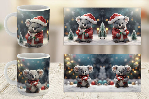 Mug Wrap Koala Christmas Sublimation artnoy 
