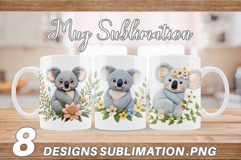 Mug Wrap Koala Embroidery Sublimation artnoy 