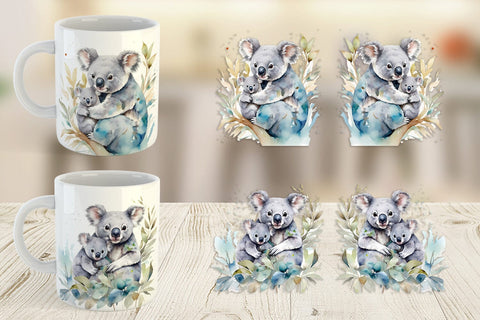 Mug Wrap Koala Mother Day Sublimation artnoy 