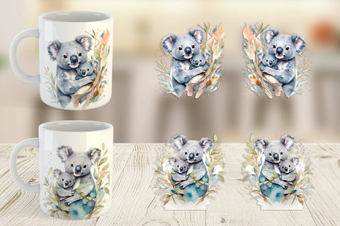 Mug Wrap Koala Mother Day Sublimation artnoy 