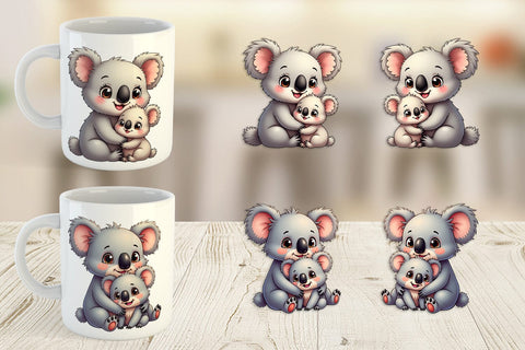 Mug Wrap Koala Mother's Day Sublimation artnoy 
