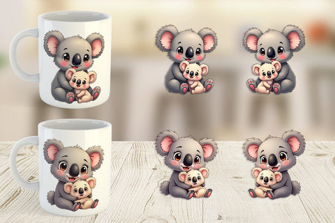 Mug Wrap Koala Mother's Day Sublimation artnoy 