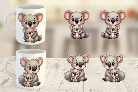 Mug Wrap Koala Mother's Day Sublimation artnoy 
