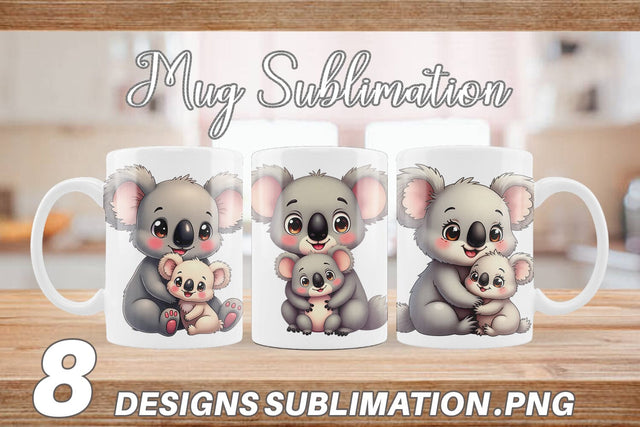 Mug Wrap Koala Mother's Day Sublimation artnoy 