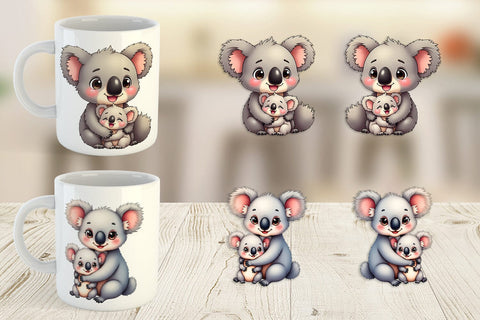 Mug Wrap Koala Mother's Day Sublimation artnoy 