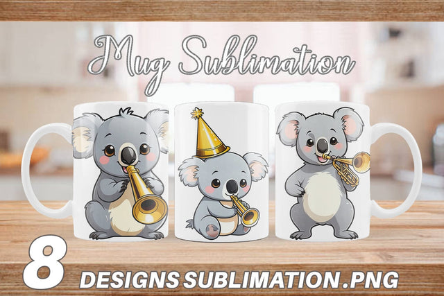 Mug Wrap Koala New Year Sublimation artnoy 