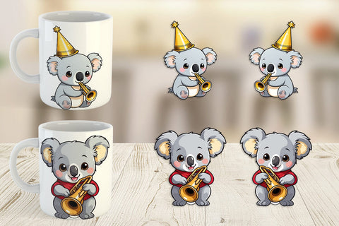 Mug Wrap Koala New Year Sublimation artnoy 