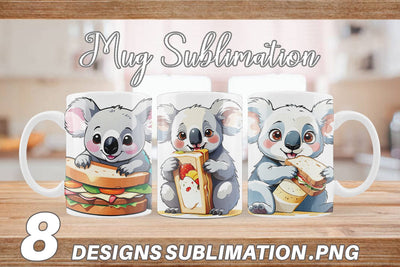 Mug wrap Koala with Sandwich Sublimation artnoy 