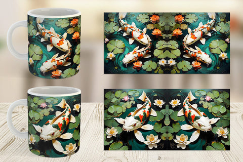 Mug Wrap Koi Fish Sublimation artnoy 