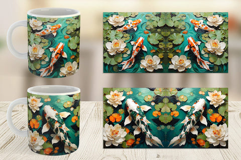 Mug Wrap Koi Fish Sublimation artnoy 