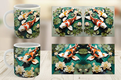 Mug Wrap Koi Fish Sublimation artnoy 