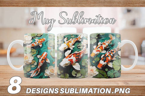 Mug Wrap Koi Fish Sublimation artnoy 