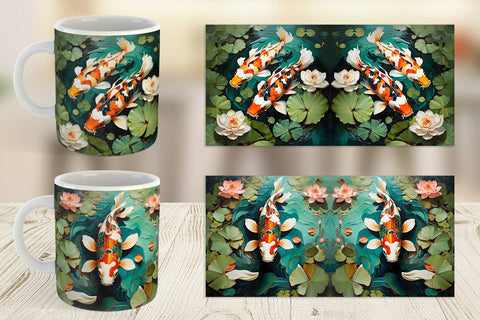 Mug Wrap Koi Fish Sublimation artnoy 