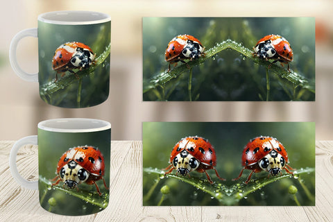 Mug Wrap Ladybug on grass Sublimation artnoy 