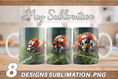 Mug Wrap Ladybug on grass Sublimation artnoy 
