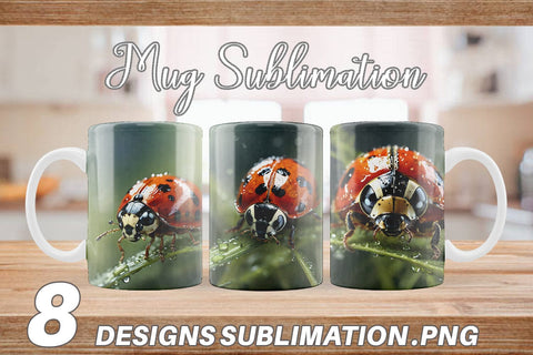 Mug Wrap Ladybug on grass Sublimation artnoy 