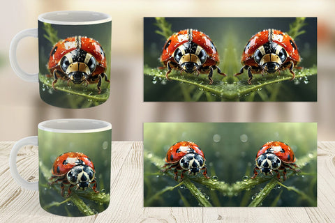 Mug Wrap Ladybug on grass Sublimation artnoy 