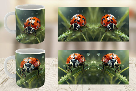 Mug Wrap Ladybug on grass Sublimation artnoy 