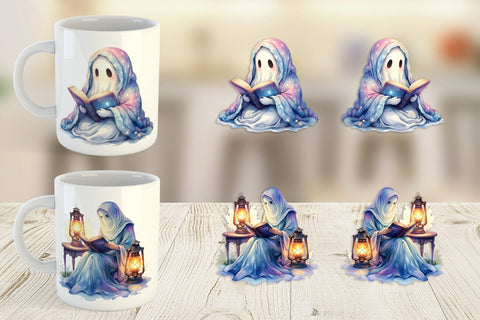 Mug Wrap Late Night Starry Reader Sublimation artnoy 