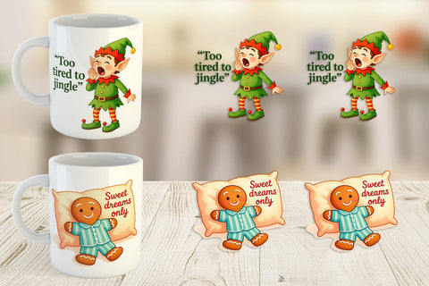 Mug Wrap Lazy Christmas Pajamas Sublimation artnoy 